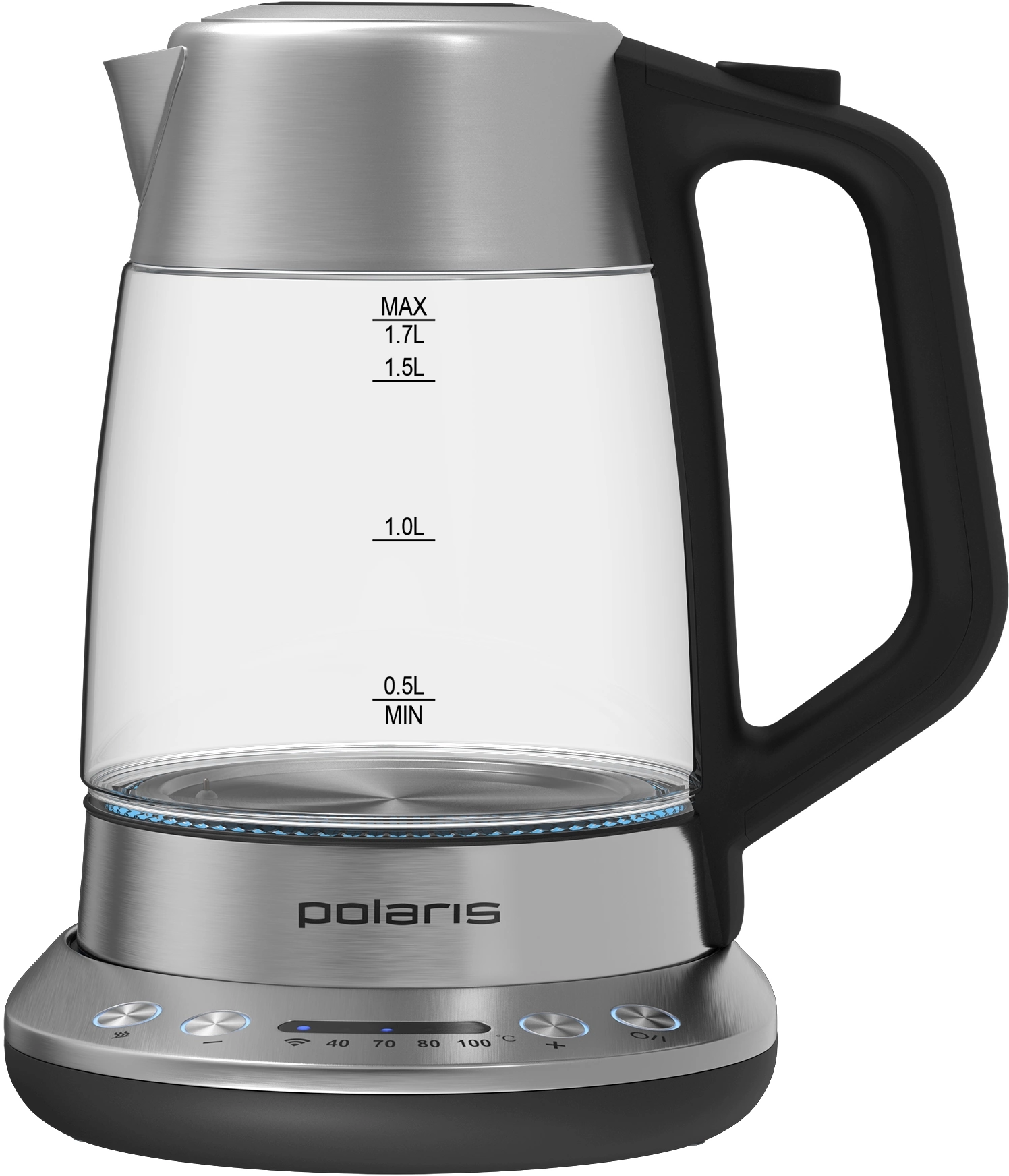 Чайник электрический Polaris PWK 1775CGLD 1.7л. 1850Вт серебристый/черный корпус: нержавеющая сталь/стекло/пластик Чайник электрический Polaris PWK 1775CGLD 1.7л. 1850Вт серебристый/черный корпус: нержавеющая сталь/стекло/пластик