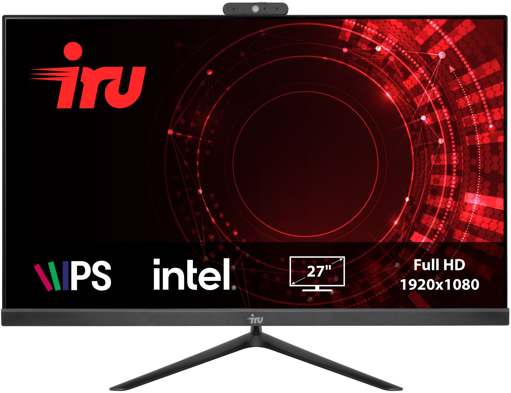 Моноблок IRU Office 27IH5P 27" Full HD i3 10105 (3.7) 16Gb SSD256Gb UHDG 630 FreeDOS GbitEth WiFi BT 120W Cam черный 1920x1080 (RUS)