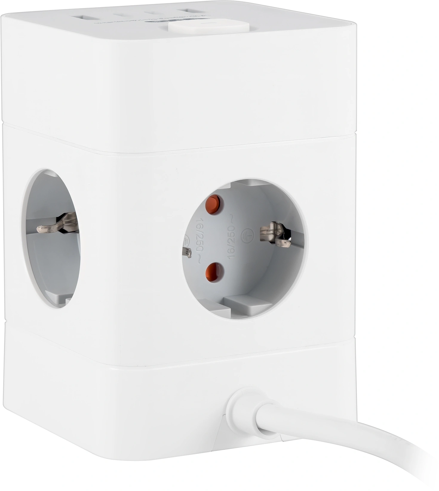 Сетевой удлинитель Buro BU-PTE4.1UC-W 1.5м (4 розетки) белый (коробка)