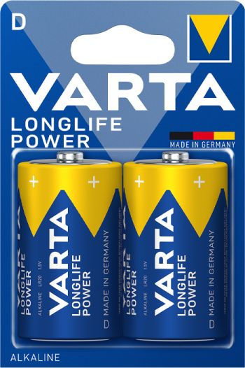 Батарея Varta Longlife power LR20 BL2 Alkaline D (2шт) блистер