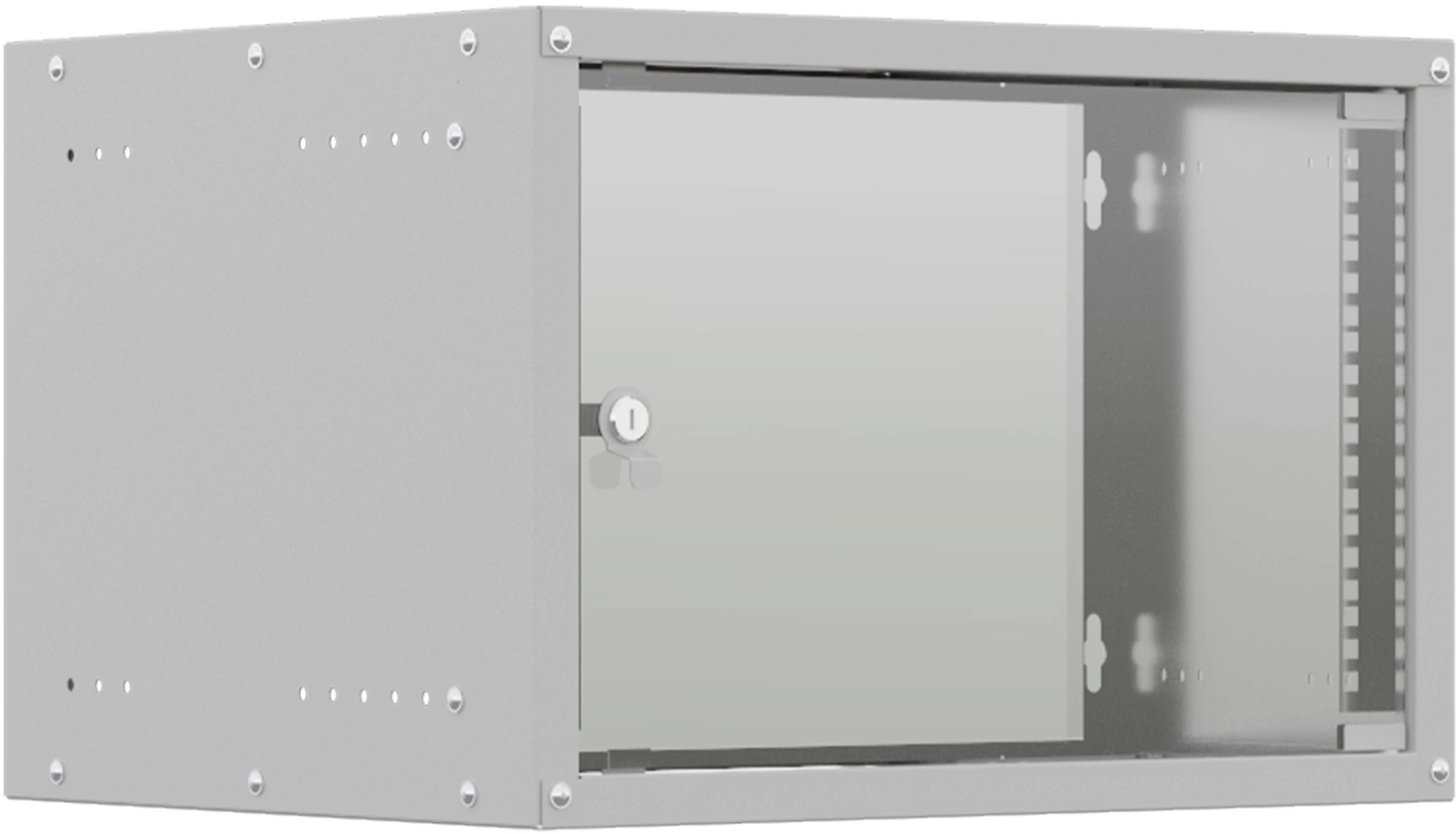 Шкаф коммутационный NTSS (NTSS-WL6U5535GS) настенный 6U 550x350мм пер.дв.стекл несъемн.бок.пан. 30кг серый 270мм 8.3кг 110град. 370мм IP20 укомплектованный