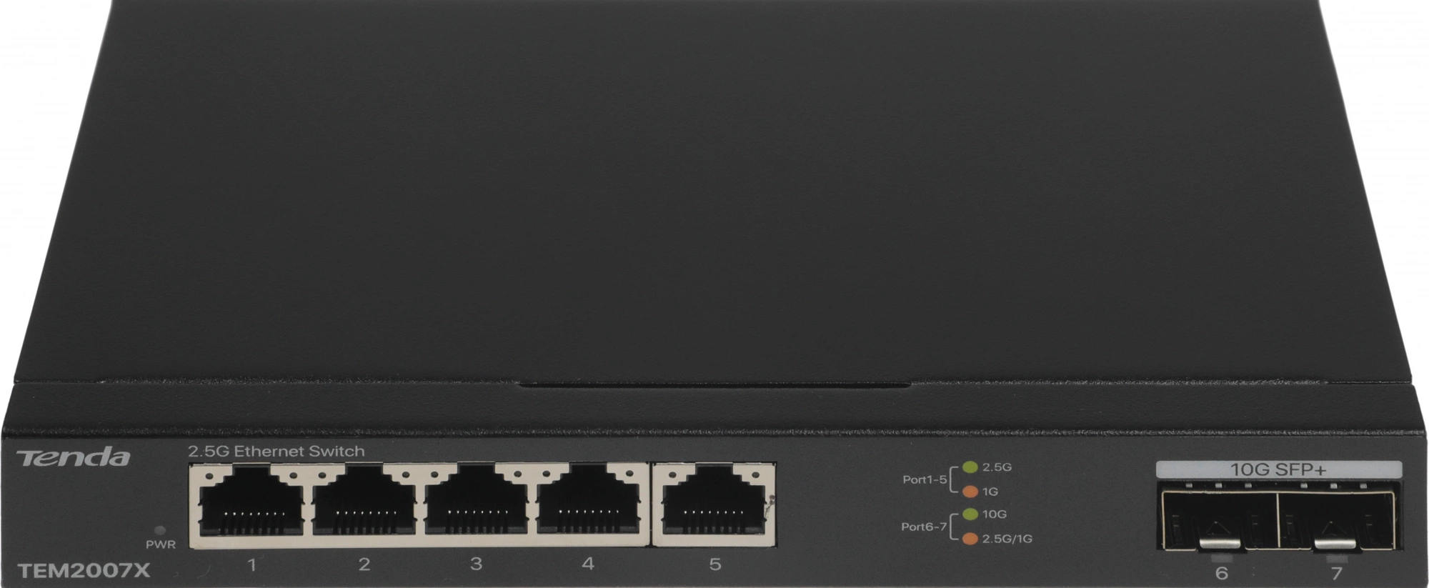 Коммутатор Tenda TEM2007X (L2) 5x2.5Гбит/с 2SFP+ неуправляемый