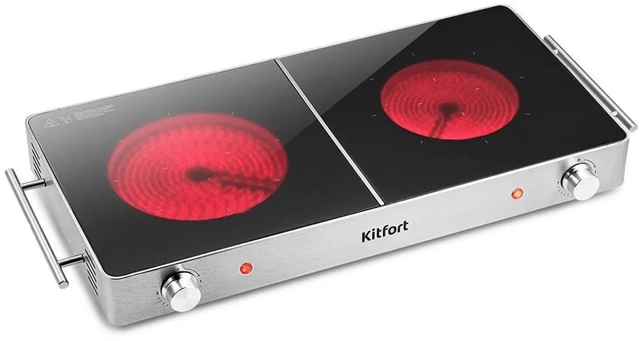 Плита Инфракрасная Kitfort КТ-150 серебристый стеклокерамика (настольная)