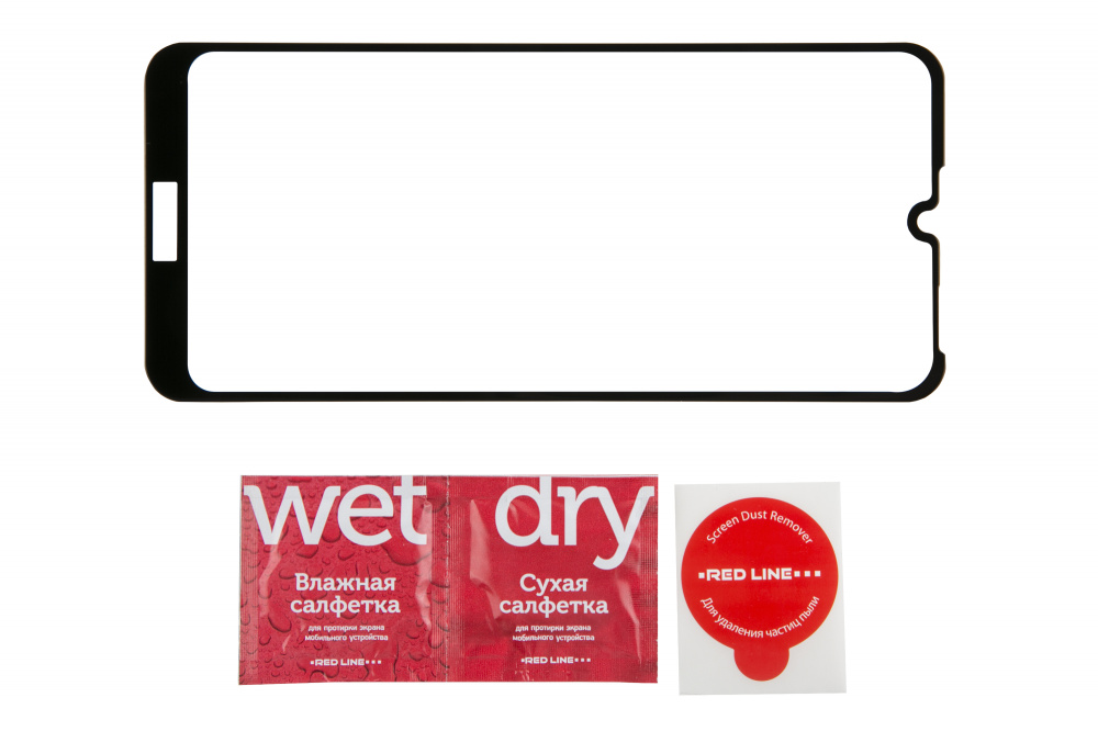 Защитное стекло для экрана Redline черный для Huawei Honor 8A/8A pro/U6 2019 1шт. (УТ000017075)