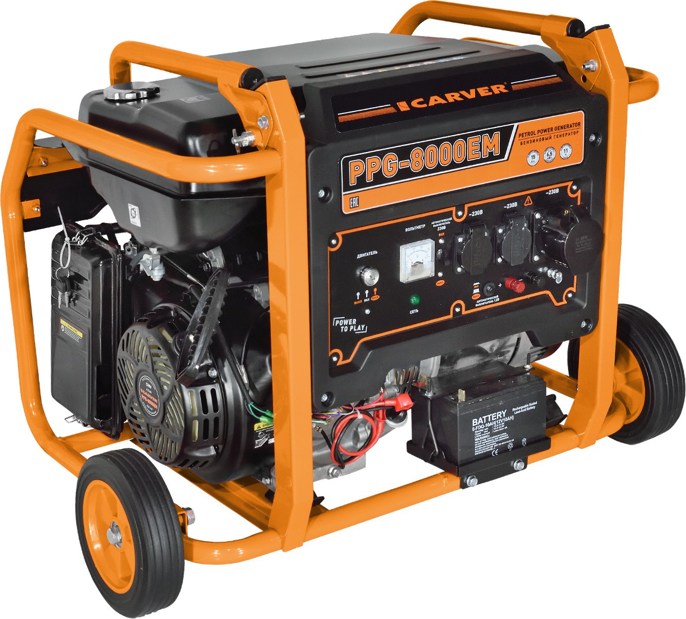 Генератор Carver PPG- 8000ЕM 6.5кВт