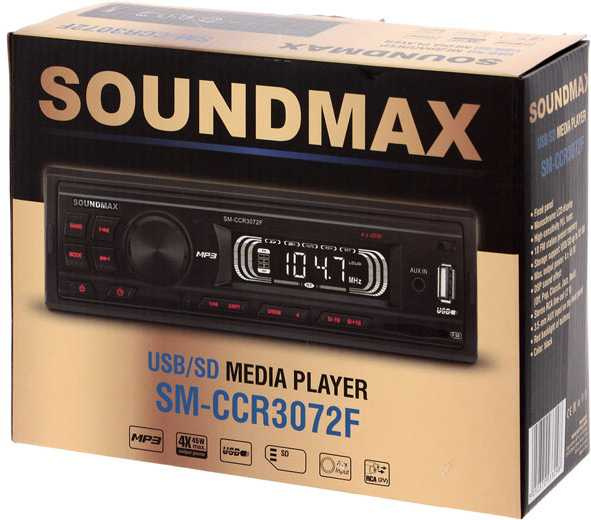 Автомагнитола Soundmax SM-CCR3072F 1DIN 4x45Вт (SM-CCR3072F(ЧЕРНЫЙ)R)