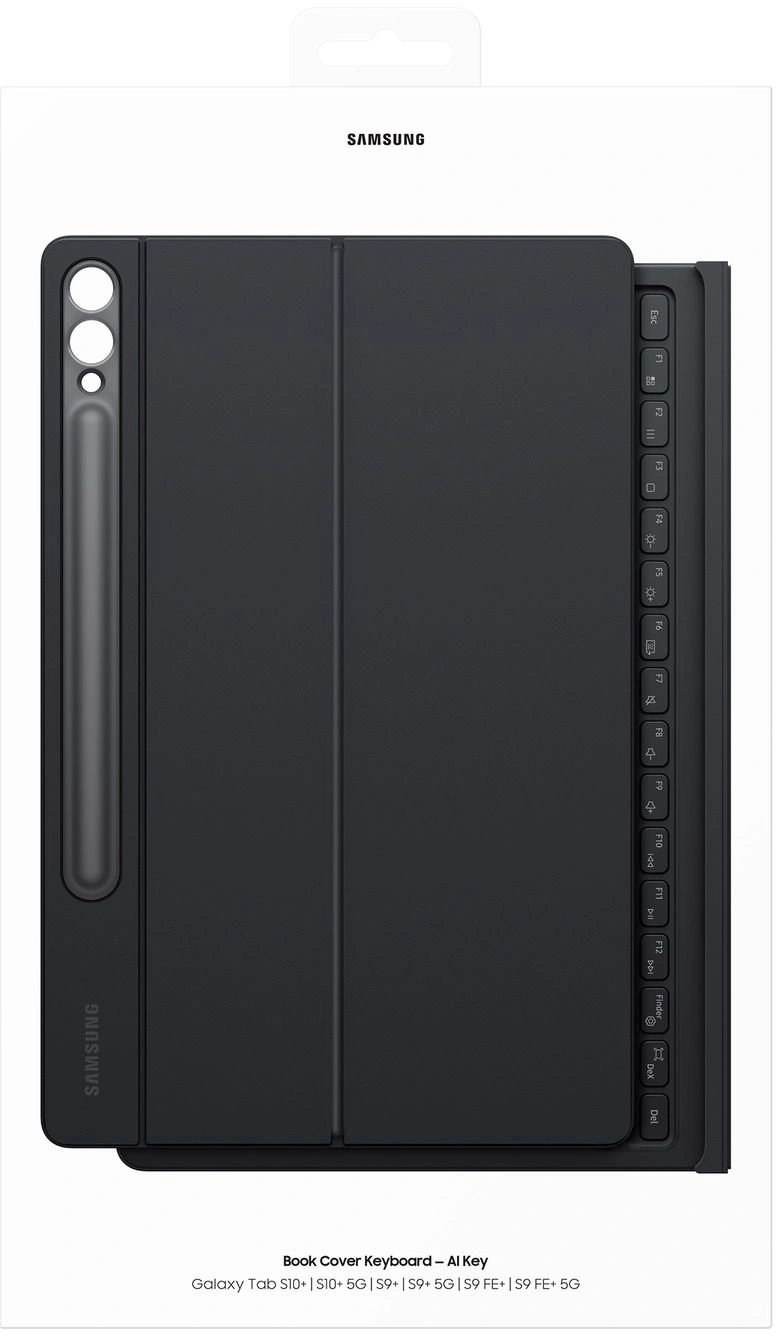 Чехол-клавиатура Samsung для Samsung Galaxy Tab S9+/S9 FE+/S10+ Book Cover Keyboard поликарбонат/полиуретан черный (EF-DX825UBRGRU)