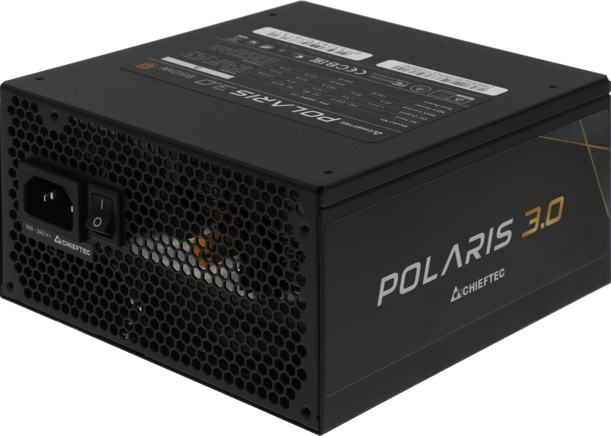Блок питания Chieftec ATX 850W Polaris PPS-850FC-A3 Gen.5 80+ gold (20+4pin) APFC 135mm fan 12xSATA Cab Manag RTL