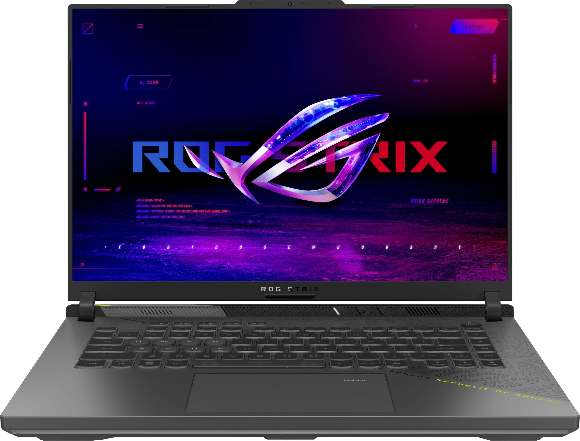 Ноутбук Asus ROG Strix G16 G614PP-WH94 Ryzen 9 8940HX 16Gb SSD1Tb NVIDIA GeForce RTX 5070 8Gb 16" IPS 2.5K (2560x1600) Windows 11 Home Multi Language grey WiFi BT Cam (90NR0L67-M004S0)