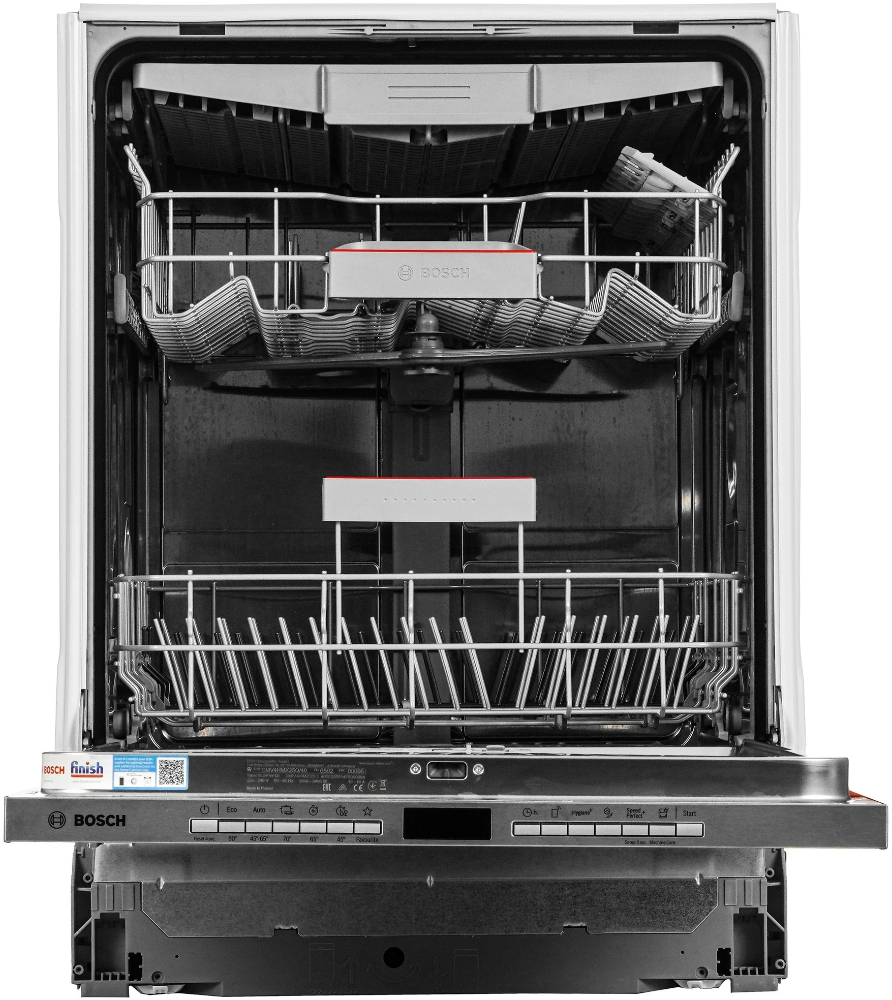 Посудомоечная машина встраив. Bosch SMV4HMX25Q полноразмерная серебристый инвертор