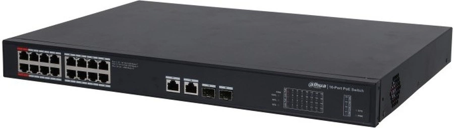 Коммутатор Dahua DH-PFS3228-24GT-240 (L2) 24x1Гбит/с 2SFP 24PoE 240W неуправляемый