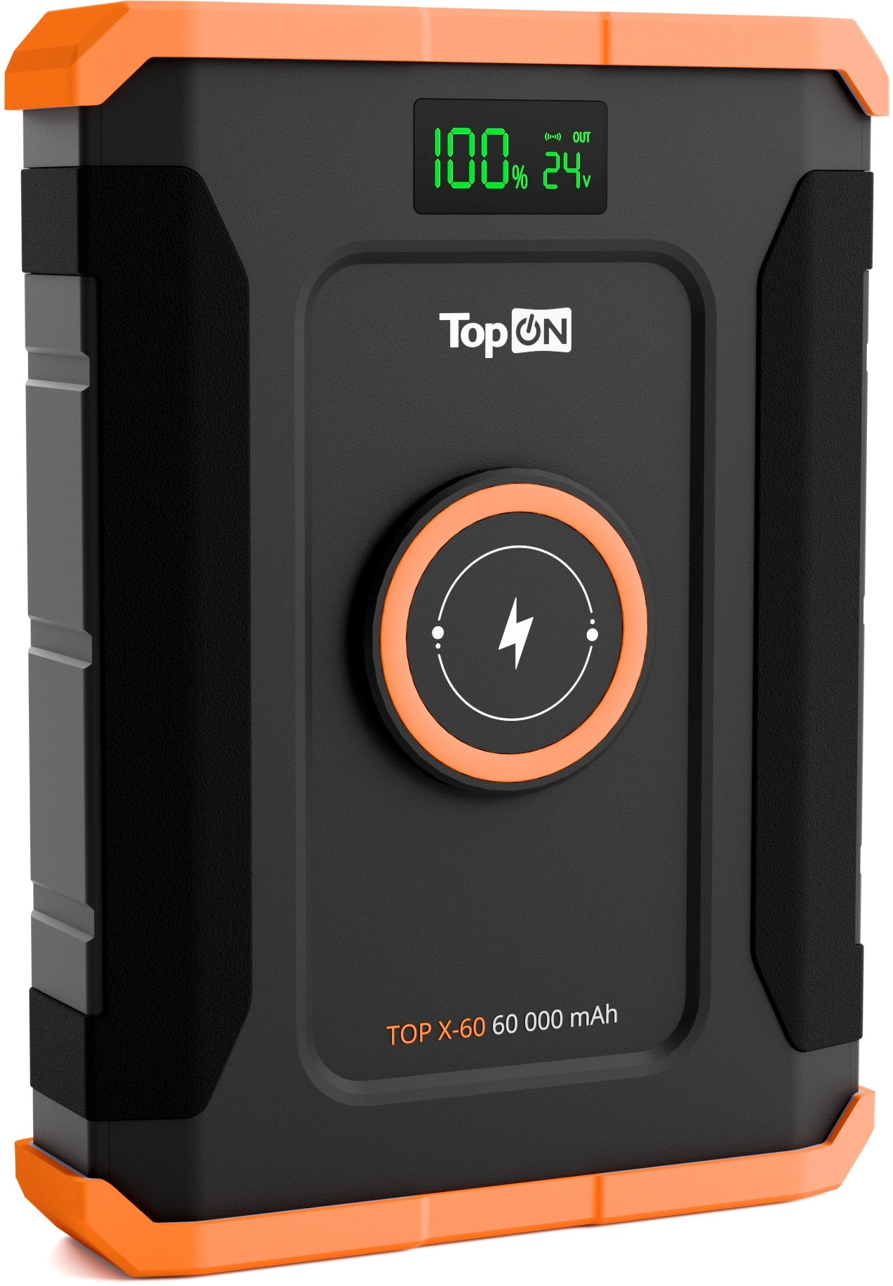 Электростанция портативная TopON TOP-X60 60000mAh 10A QC3.0/PD 3xUSB беспров.зар. черный/оранжевый (103765)