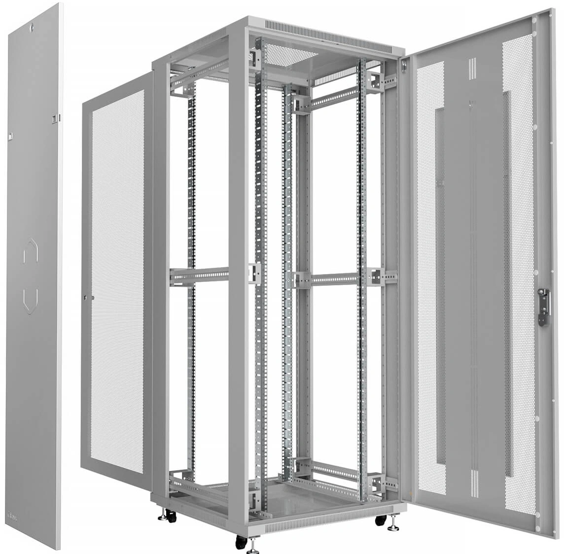 Шкаф серверный Cabeus (ND-05C-42U80/100) напольный 42U 800x1000мм пер.дв.перфор. задн.дв.перфор. 800кг серый 900мм 132кг 220град. 2055мм IP20 сталь