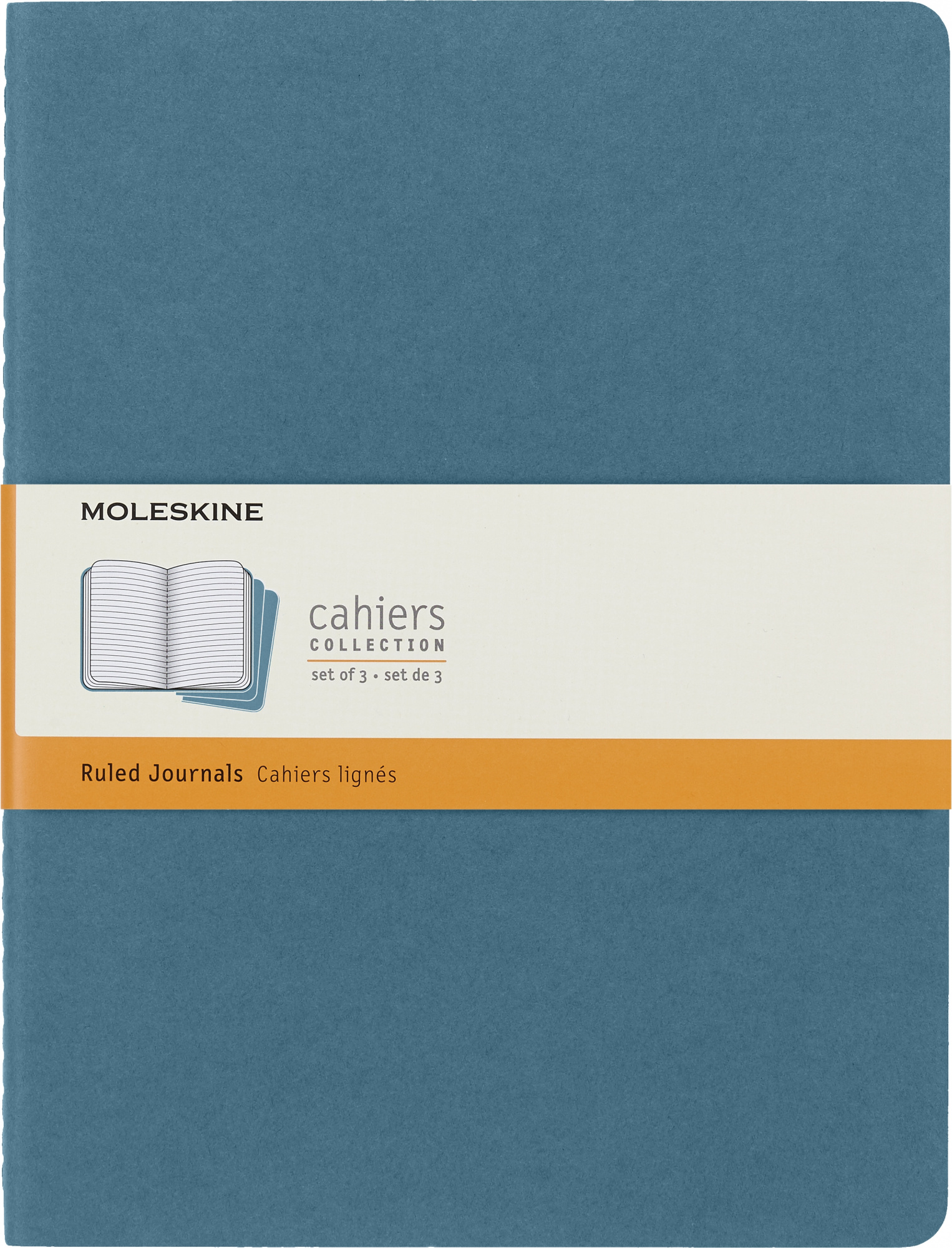 Блокнот Moleskine CAHIER JOURNAL CH021B44 XLarge 190х250мм обложка картон 120стр. линейка голубой (3шт)