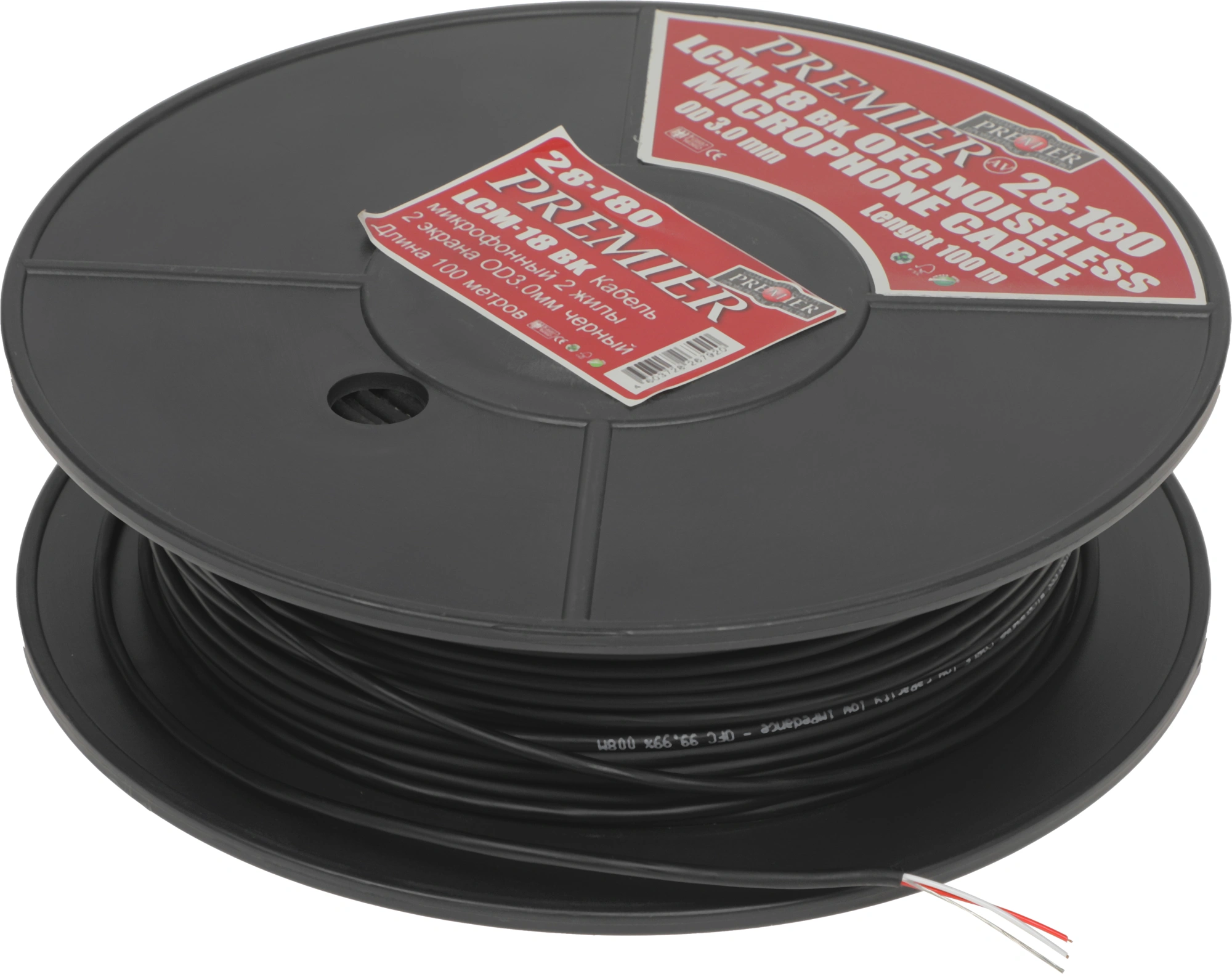 Кабель акустический Premier LCM-18 BK 100м. черный (28-180 100)