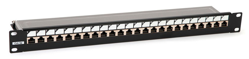 Патч-панель Hyperline PP3-19-24-8P8C-C5E-SH-110D 19" 1U 24xRJ45 кат.5E FTP