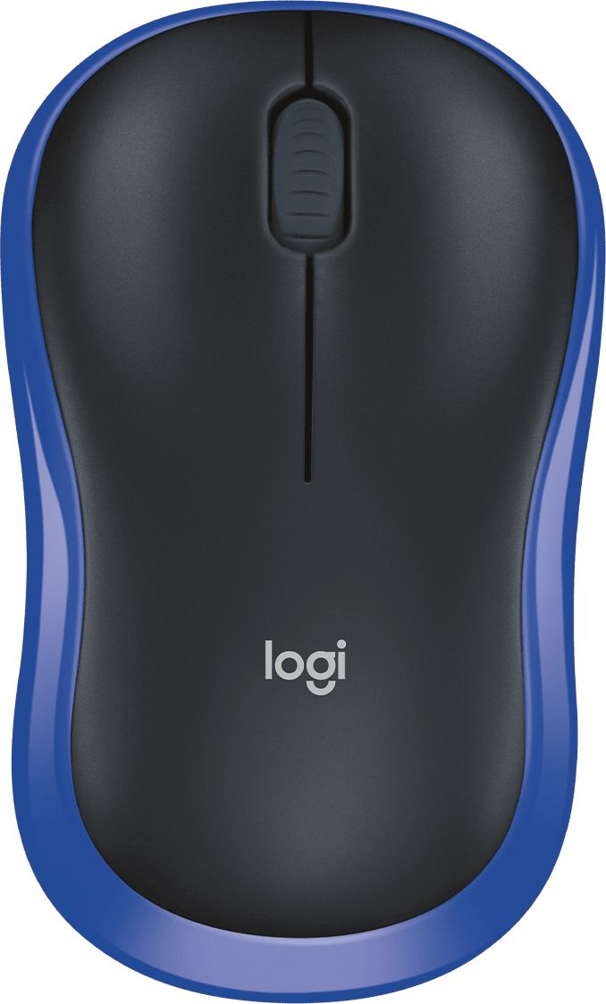 Мышь Logitech M185 черный/синий оптическая 1000dpi беспров. USB1.1 для ноутбука 2but (910-002236)