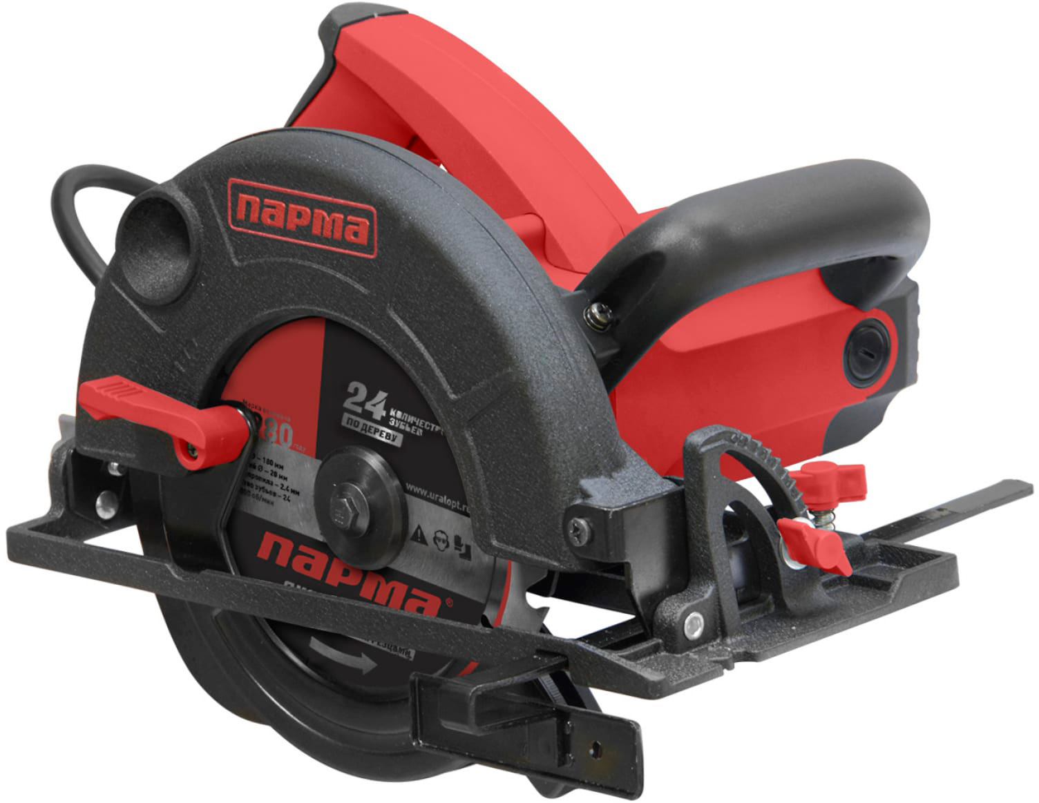 Циркулярная пила (дисковая) Парма 185Д 1750Вт (ручная) D диска.:185мм (02.004.00005)