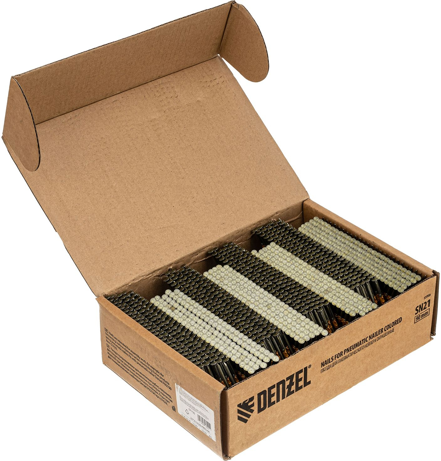 Гвозди для нейлера Denzel 57700 серебристый