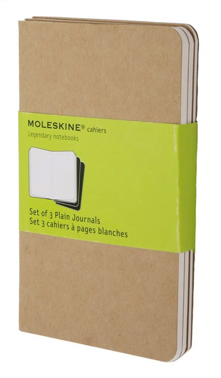 Блокнот Moleskine CAHIER JOURNAL QP413 Pocket 90x140мм обложка картон 64стр. нелинованный бежевый (3шт)