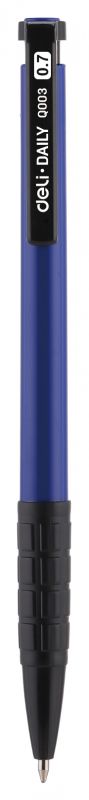 Ручка шариков. автоматическая Deli Daily EQ00330 синий/черный d=0.7мм син. черн. резин. манжета