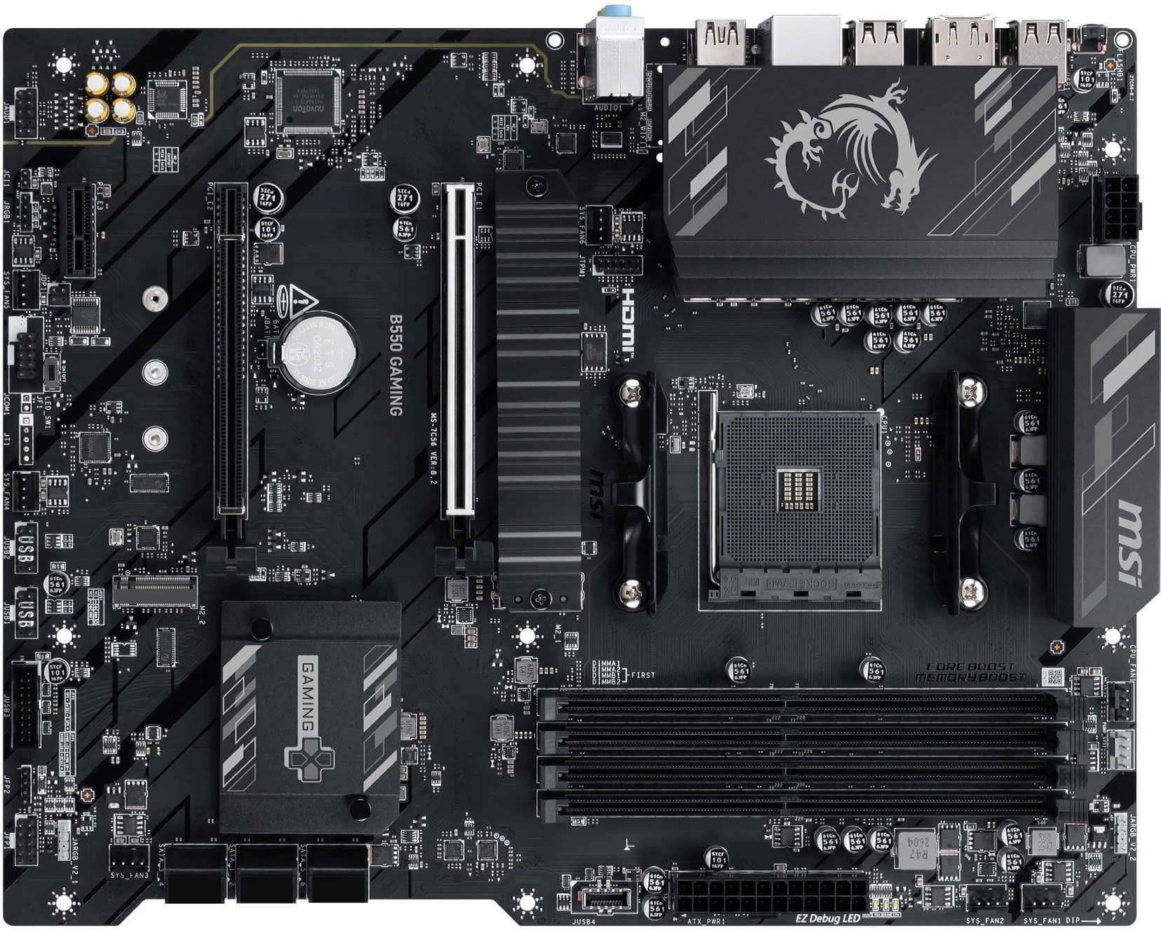 Материнская плата MSI B550 GAMING Soc-AM4 AMD B550 4xDDR4 ATX AC`97 8ch(7.1) GbLAN RAID+HDMI+DP