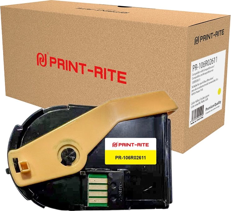 Картридж лазерный Print-Rite TFXAFYYPRA PR-106R02611 106R02611 желтый набор двойная упак. (9000стр.) для Xerox Phaser 7100