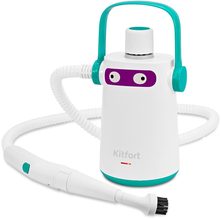 Пароочиститель ручной Kitfort КТ-9109-3 1000Вт белый/бирюзовый