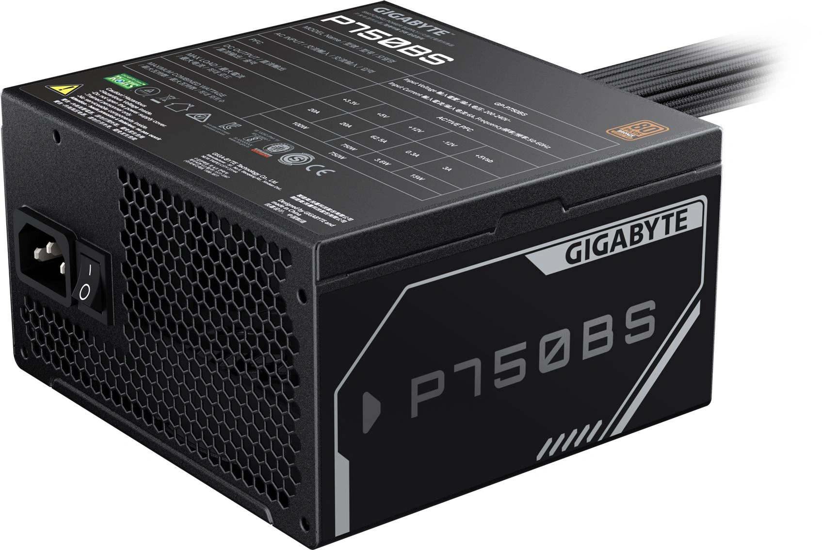 Блок питания Gigabyte ATX 750W GP-P750BS 80+ bronze (20+4pin) APFC 120mm fan 7xSATA RTL