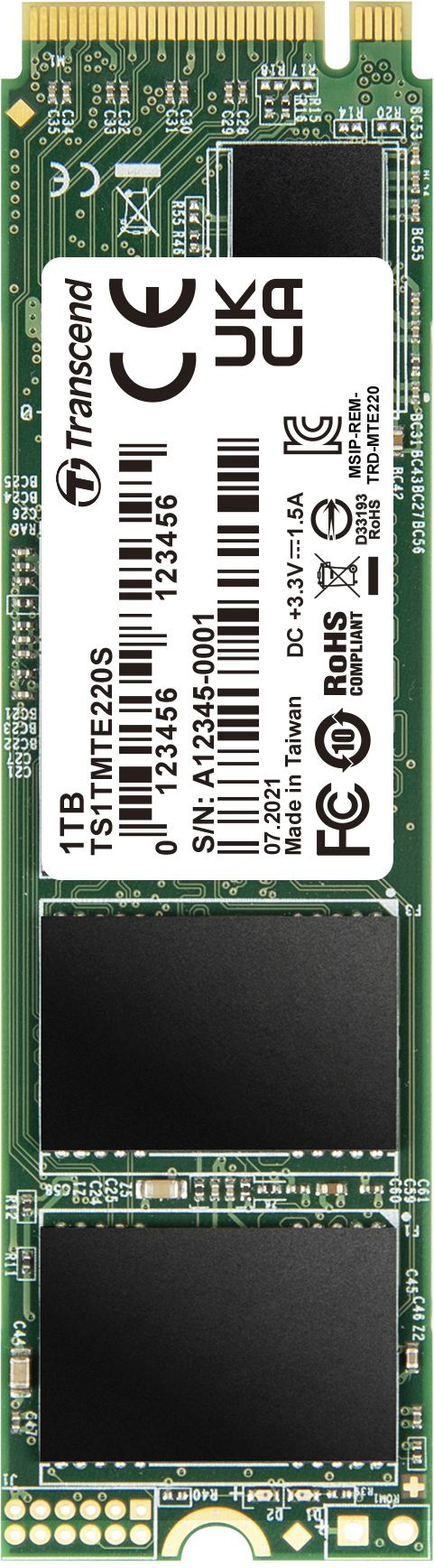 Накопитель SSD Transcend PCIe 3.0 x4 1TB TS1TMTE220S M.2 2280