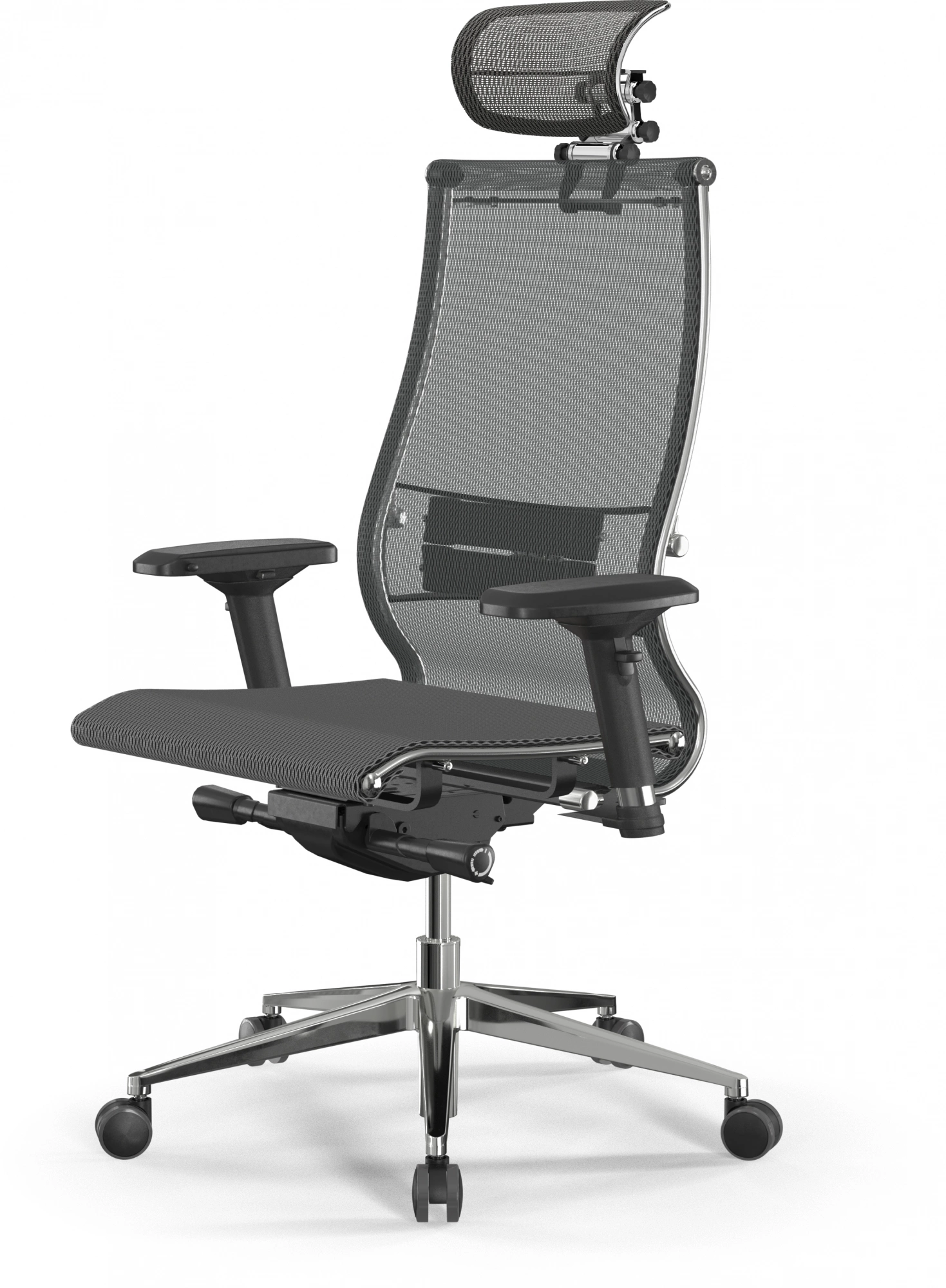 Кресло Метта Samurai S-3 сетка с подголов. крестов. алюминий хром