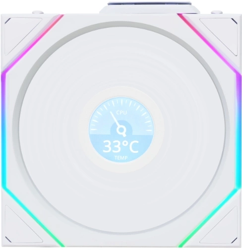 Вентилятор для корпуса Lian-Li Uni Fan TL Wireless LCD 120 LCD ARGB 120х124x28 белый 4-pin 27дБ (G99.12TLLCD1W1W.R0) Ret