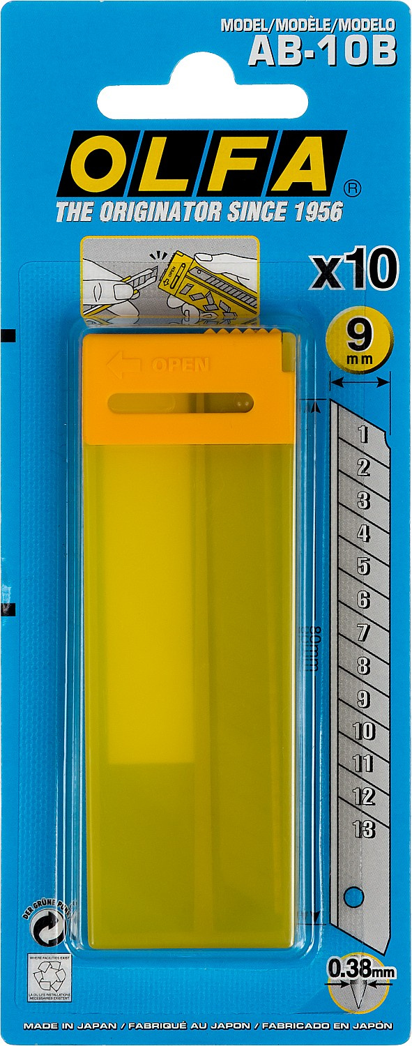 Лезвие Olfa OL-AB-10B 9мм лезв.10шт