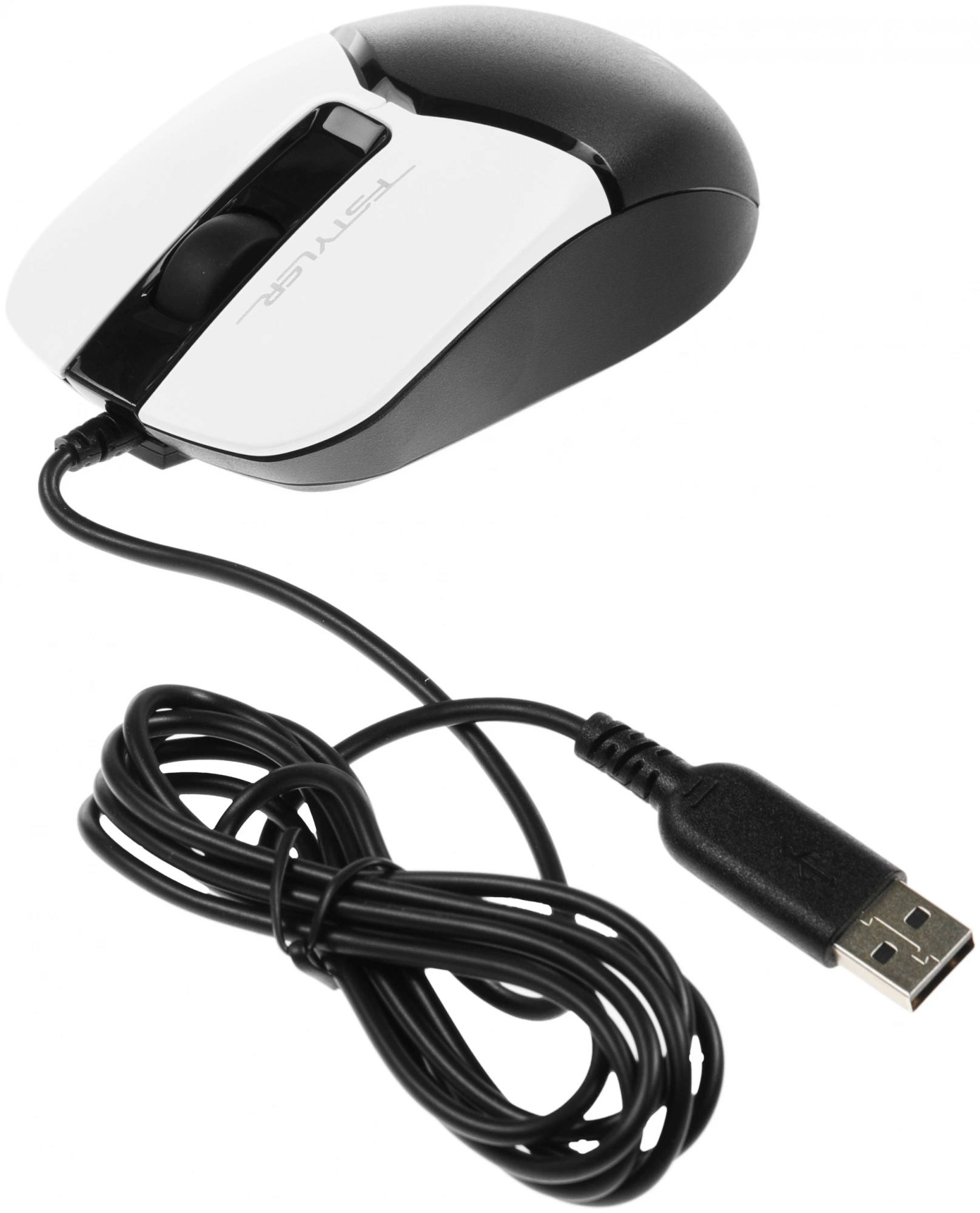 Мышь A4Tech Fstyler FM12 Panda белый/черный оптическая 1200dpi USB 3but