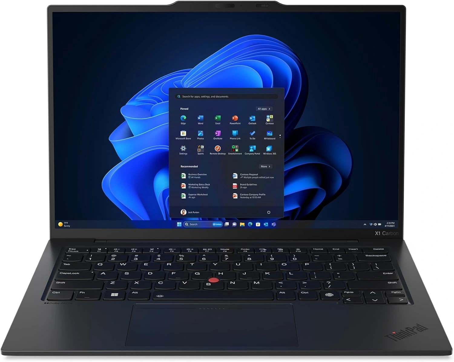 Ноутбук Lenovo ThinkPad X1 Carbon G12 Core Ultra 7 155U 32Gb SSD512Gb Intel Graphics 14" IPS Touch WUXGA (1920x1200) Windows 11 Pro 64 black WiFi BT Cam (21KC00A7US)