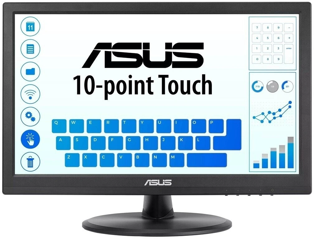 Монитор Asus 15.6" VT169HE черный IPS LED 16:9 HDMI матовая 1000:1 220cd 170гр/170гр 1920x1080 60Hz VGA FHD Touch 1.46кг