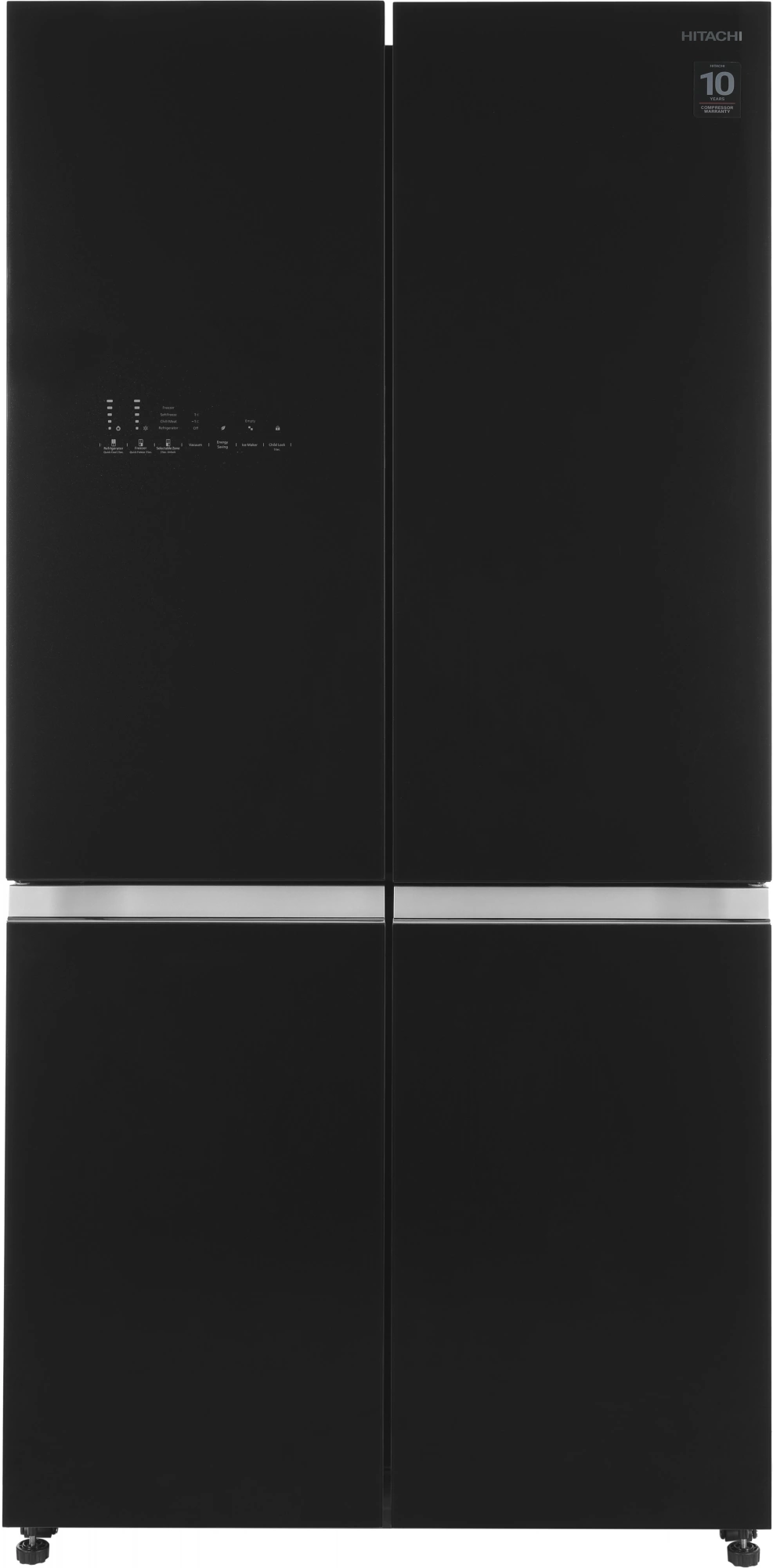 Холодильник Hitachi R-WB820VUC2 GBK 3-хкамерн. черный стекло инвертер