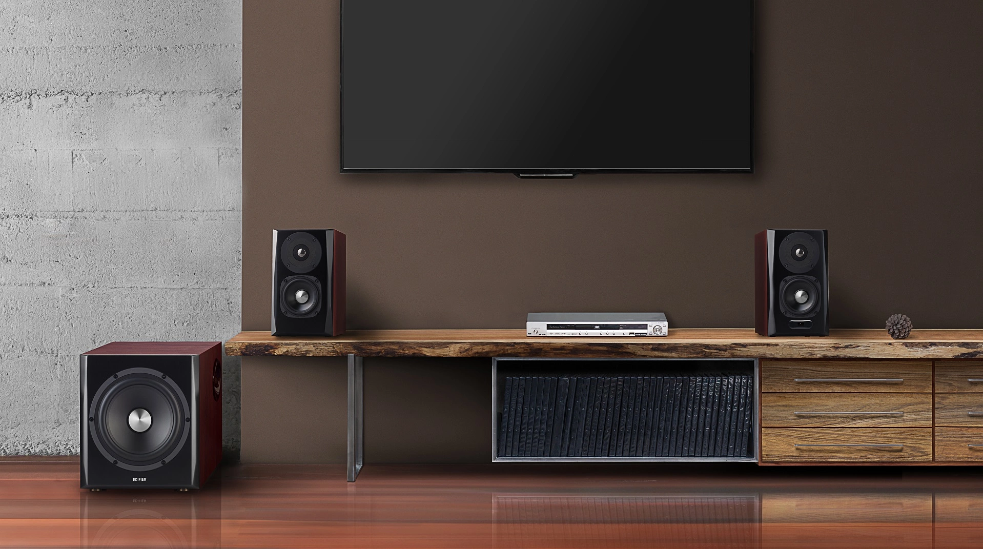 Колонки Edifier S350DB 2.1 коричневый/орех 150Вт BT