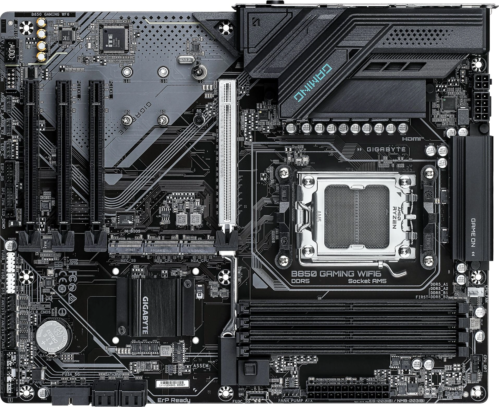 Материнская плата Gigabyte B850 GAMING WIFI6 Socket AM5 AMD B850 ATX AC`97 8ch(7.1) GbLAN RAID+HDMI+DP
