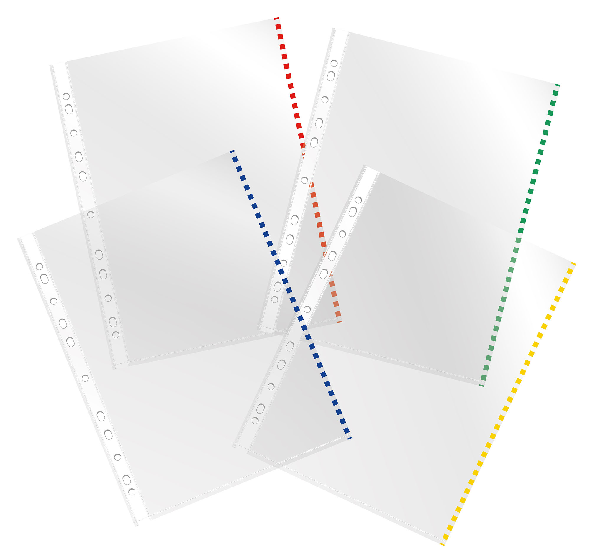 Папка-вкладыш Бюрократ Премиум -013BKCOLOR глянцевые A4+ 30мкм цветной ассорти край (упак.:50шт)