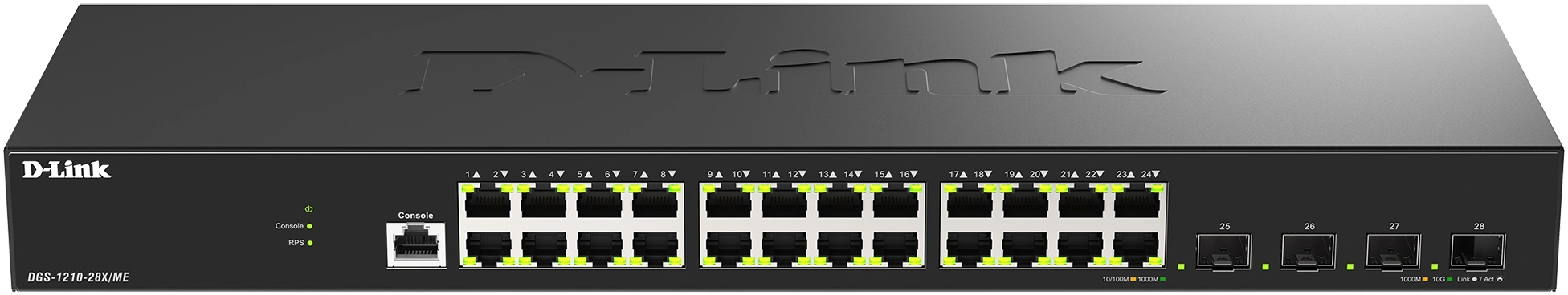 Коммутатор D-Link DGS-1210-28X/ME/C1A (L2) 24x1Гбит/с 4SFP+ управляемый