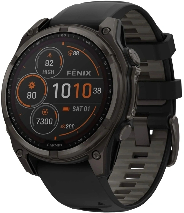 Смарт-часы Garmin Fenix 8 Solar 51мм 1.4" MIP корп.черный рем.черный (010-02907-11)