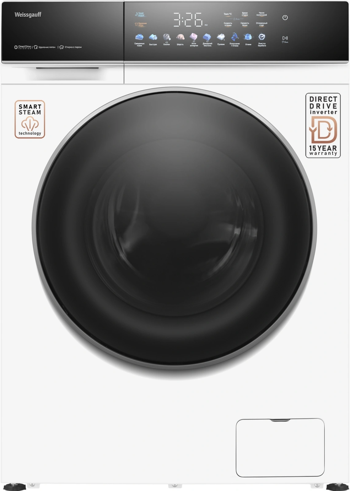 Стиральная машина Weissgauff WM 62210 Direct Drive Touch Inverter Steam класс: A+++ загр.фронтальная макс.:10.5кг белый