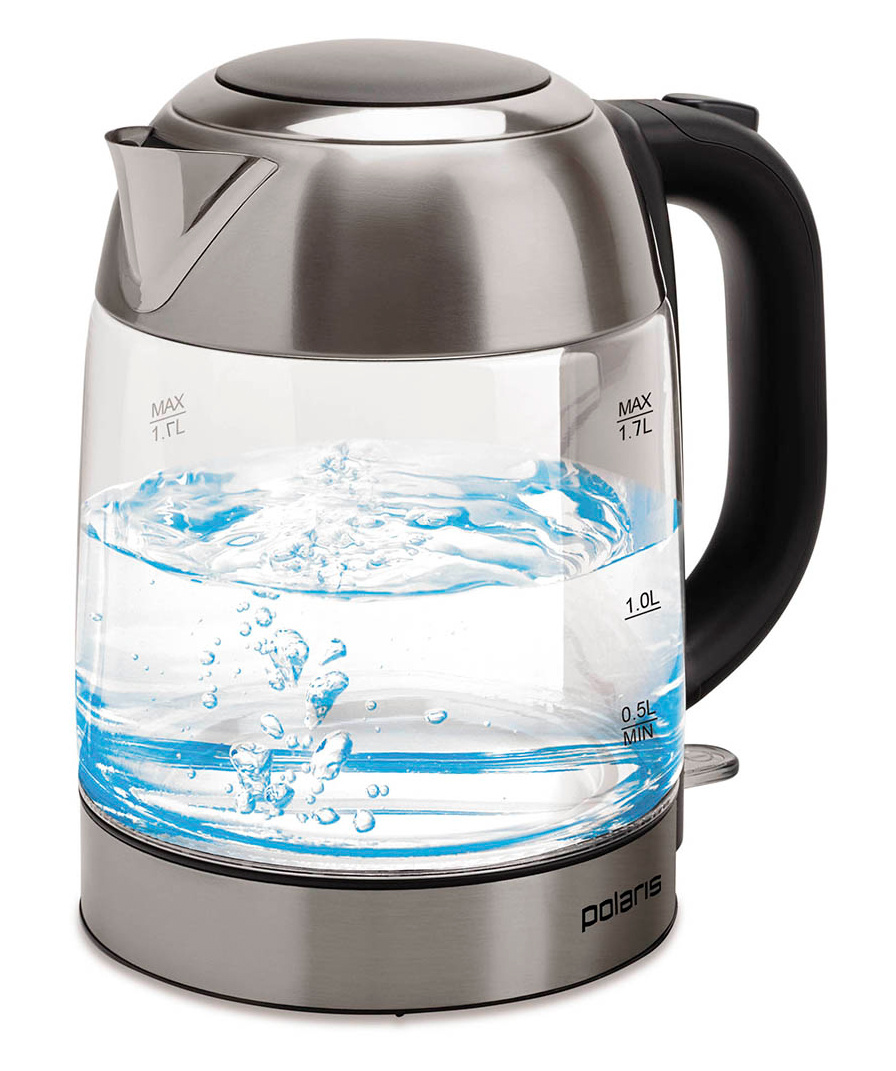 Чайник электрический Polaris PWK 1791CGL 1.7л. 2200Вт серебристый матовый корпус: стекло
