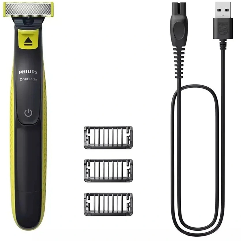 Бритва сетчатая Philips OneBlade QP2724/10 реж.эл.:1 питан.:аккум. черный/зеленый