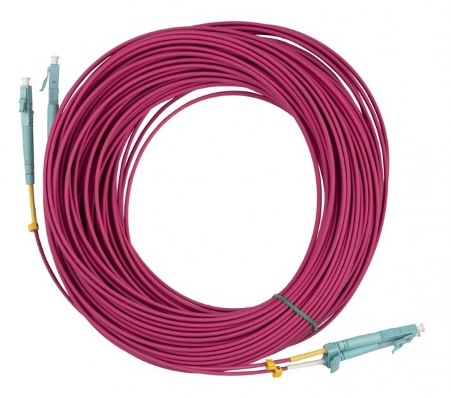 Патч-корд Hyperline FC-D2-504-LC/PR-LC/PR-H-10M-LSZH-MG 2x50/125 OM4 LC дуплекс-LC дуплекс 10м LSZH фиолетовый