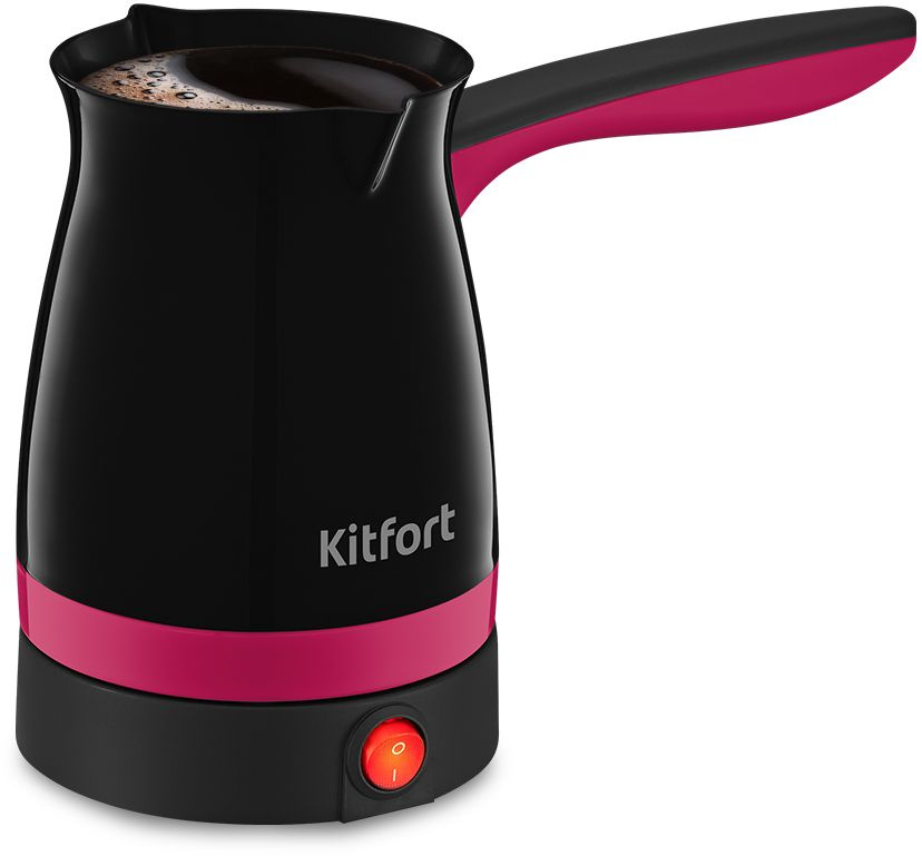 Кофеварка электрическая турка Kitfort КТ-7183-1 1000Вт черный/малиновый