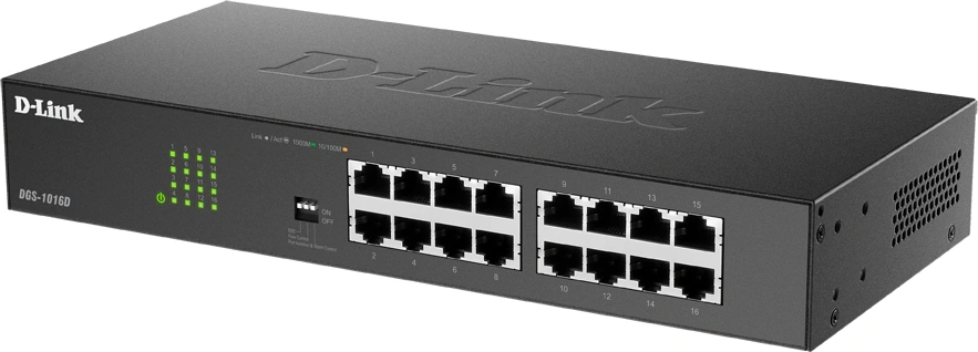 Коммутатор D-Link DGS-1016D/V/K1A 16x1Гбит/с неуправляемый