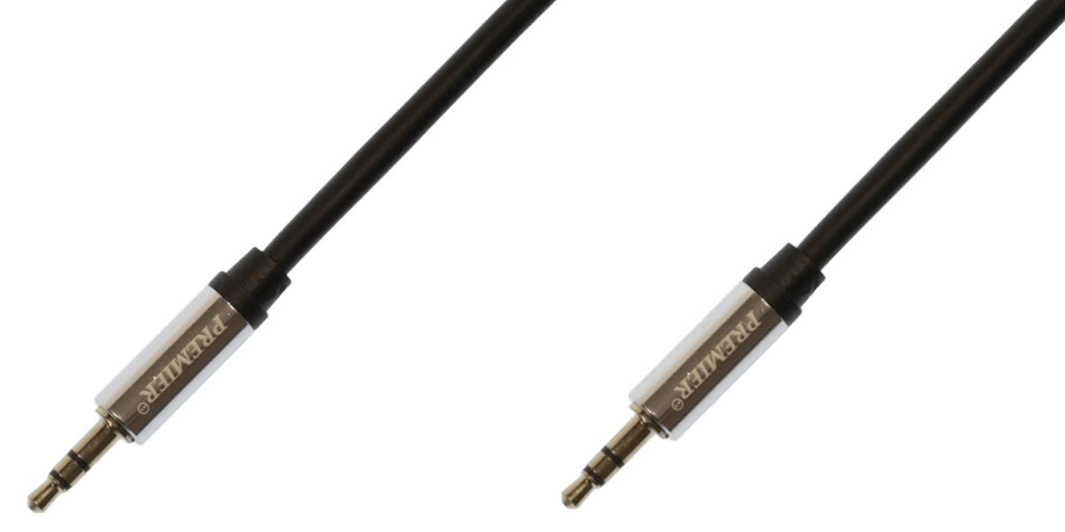 Кабель соединительный аудио Premier 5-332 3.0 Jack 3.5 (m)/Jack 3.5 (m) 3м. позолоч.конт. черный/серый