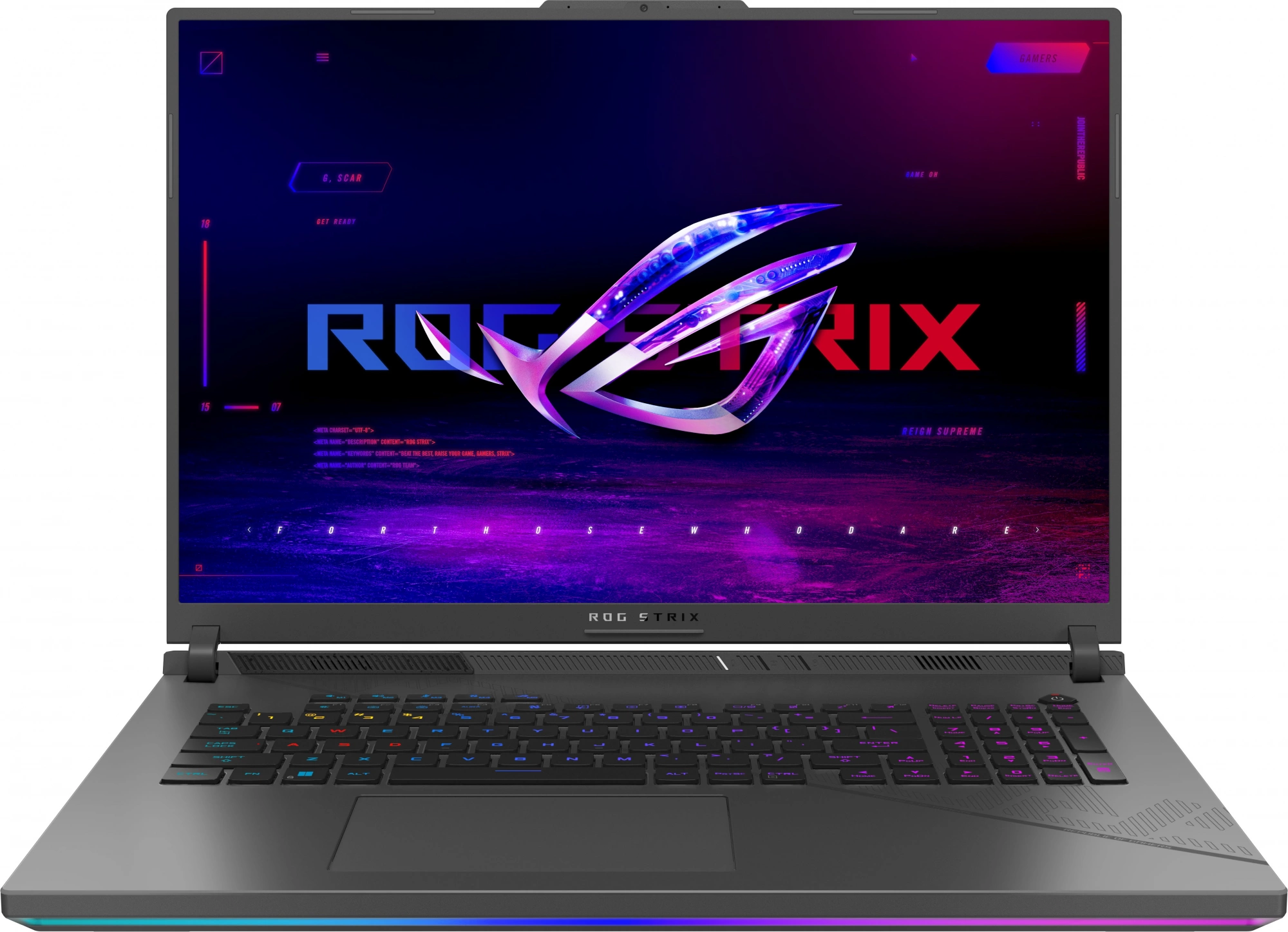 Ноутбук Asus ROG Strix G18 G814JVR-N6045 Core i9 14900HX 16Gb SSD1Tb NVIDIA GeForce RTX4060 8Gb 18" IPS WQXGA (2560x1600) noOS grey WiFi BT Cam (90NR0IF6-M00210)